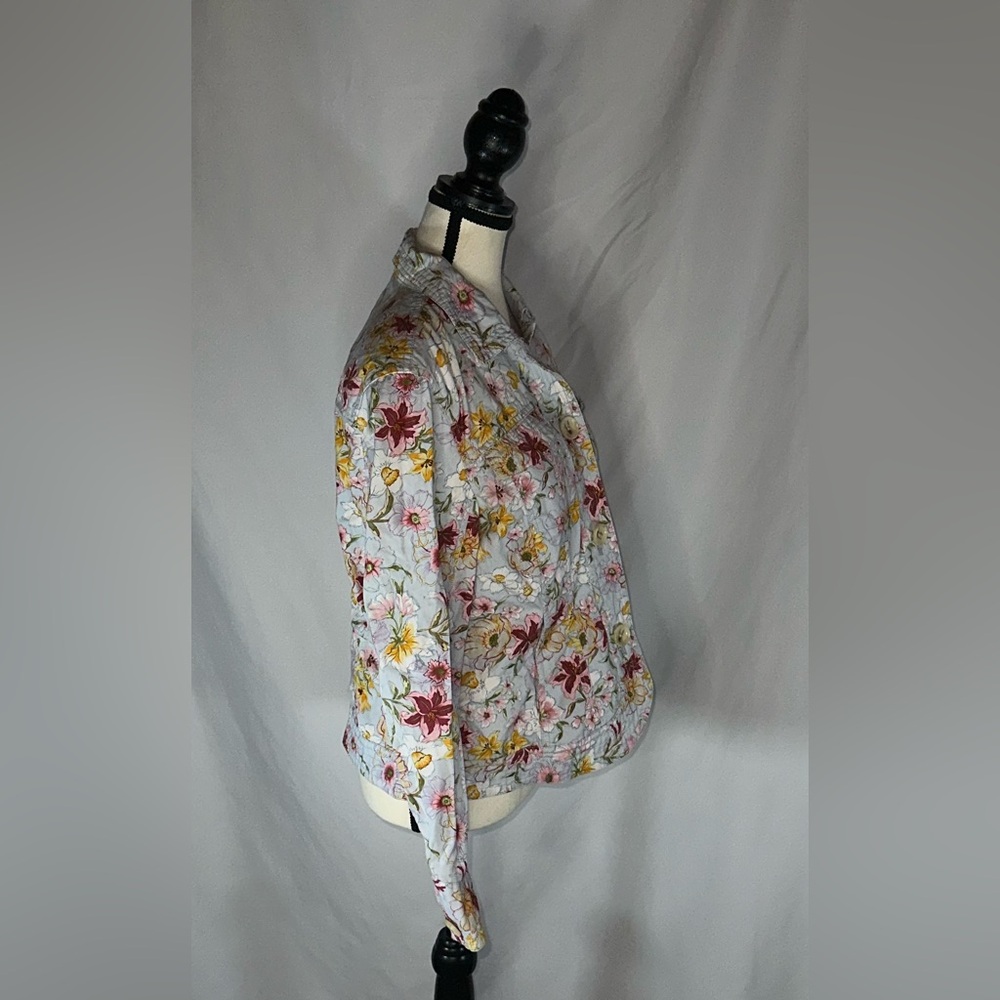 Coldwater Creek Women Floral Blazer Jacket Size 12 Whimsical Spring Colorful - Picture 4 of 9